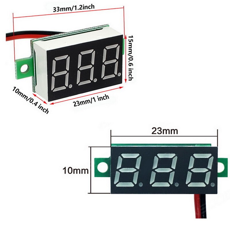 Mini Two-wire 4.5V-30V DC Digital Voltmeter, Voltmeter With Reverse Polarity Protection, Voltmeter For Circuit Measurement