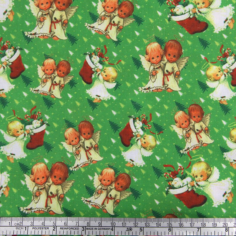 50*145cm ange lettres imprimer Polyester coton tissu Patchwork pour tissu marionnette vêtement tissu Quilting matériel poupée, 1Yc13586: 1042985001