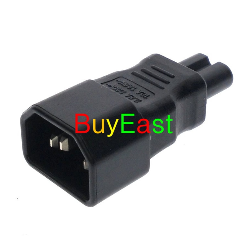 Power source IEC C14 male to C7 adapter, C7 to IEC C14 adapter