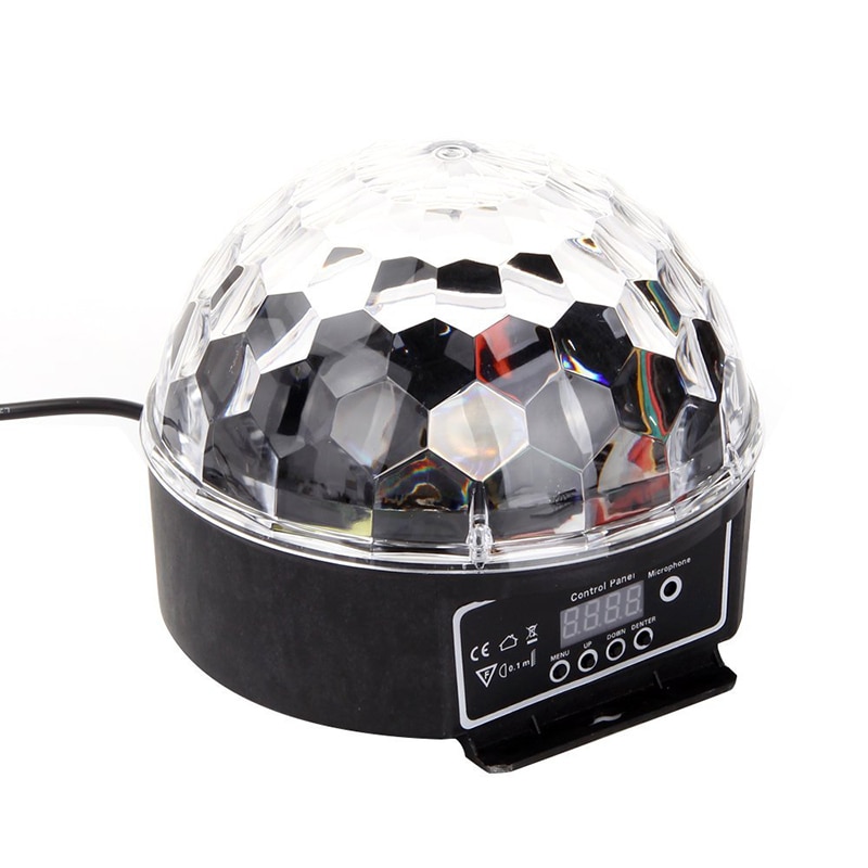 LED RGB Crystal Magic Ball Effect Light DMX Disco Dj Stage Light for KTV Club Pub Bar Wedding Show Voice-activated: Default Title