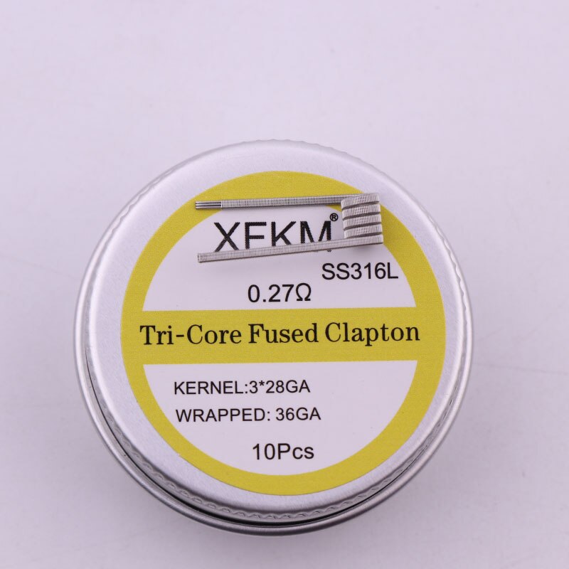 XFKM 10 pz/lotto Premade NI80 SS316L A1 Alien Fuso Clapton Prebuilt Bobina Nichelcromo Prebuilt Filo di Resistenza Al Calore Vape: 3-28-316-10