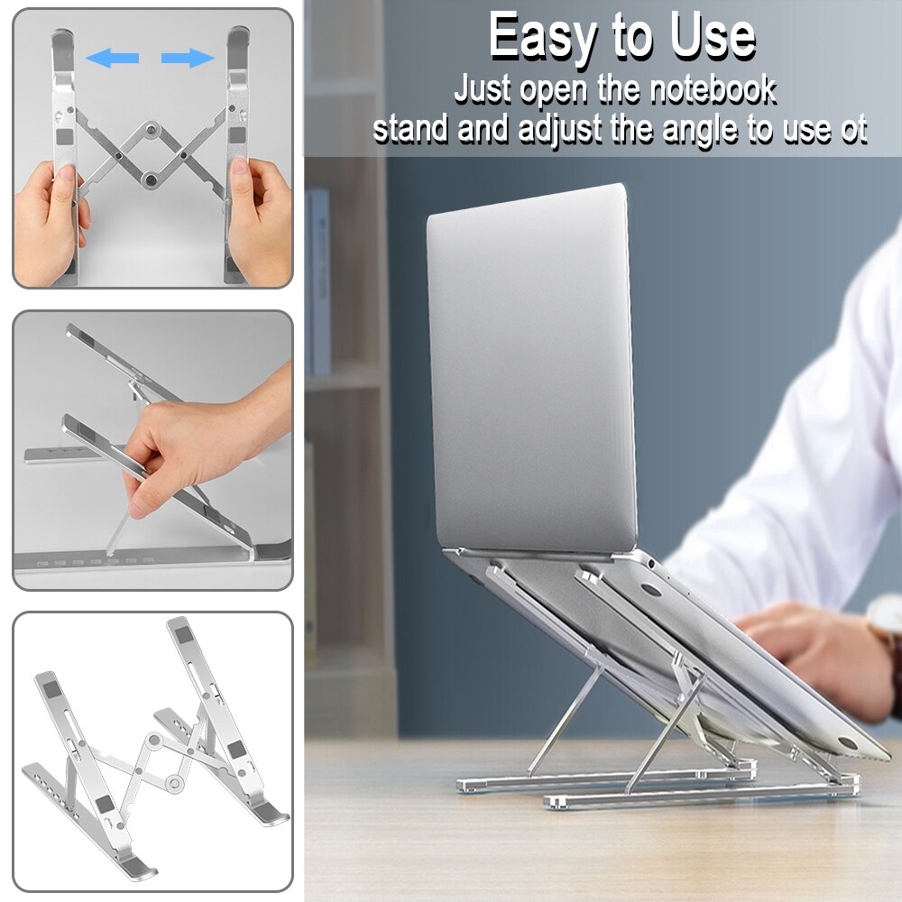 Multi-Angle Laptop Stand Adjustable Foldable Computer Holder Notebook Stand for 10-15.6 Inch Laptops