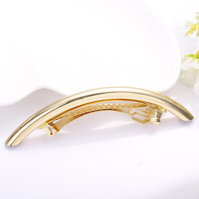 Pinzas para el pelo largas para mujer, novedosa, Metal dorado/plateado, tubo liso, horquilla grande, accesorios, pinzas de Metal para el pelo