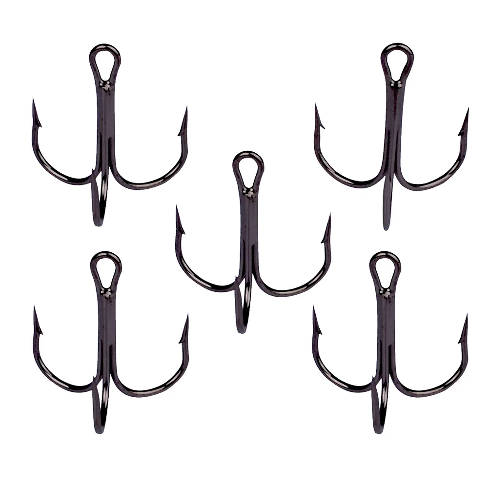 Hameçon triple retourné en acier à haute teneur en carbone, noir, 20 pièces, 2/6/8/10/12 # Pour leurre Triple crochet accessoires de matériel de pêche