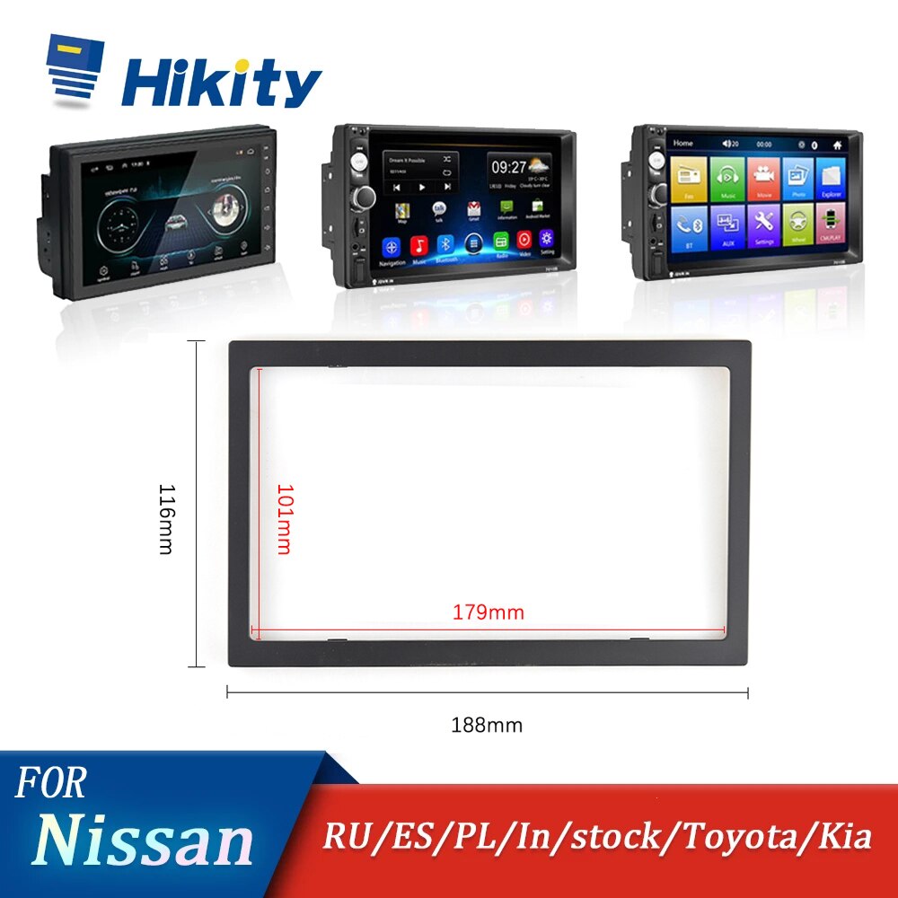Hikity Frame for 7 Inch 2 Din Car Radio Multimedia MP5 Player Universal Autoradio (Android 2 Din Car Stereo/ MP5 Player)