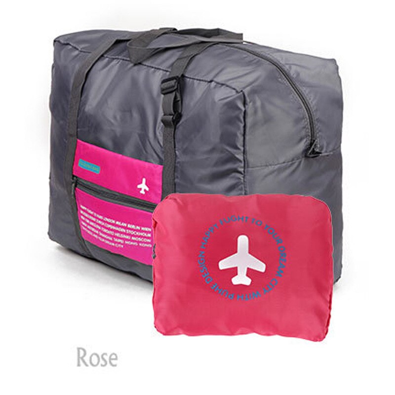 Sac de voyage étanche pour costume, en Nylon, grande capacité, pour femmes, sacs de voyage pliables, bagages à main, emballage, Cubes, ensemble organisateur: Rose