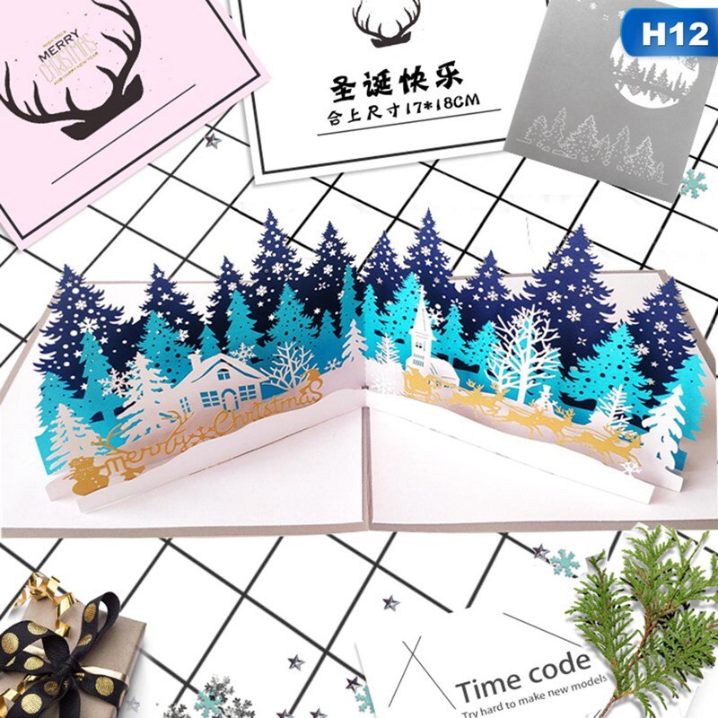 Christmas Pop-up Card 3D Christmas Tree Pop-up Card Christmas Card Pop-up Card Party Decoration Card: 12