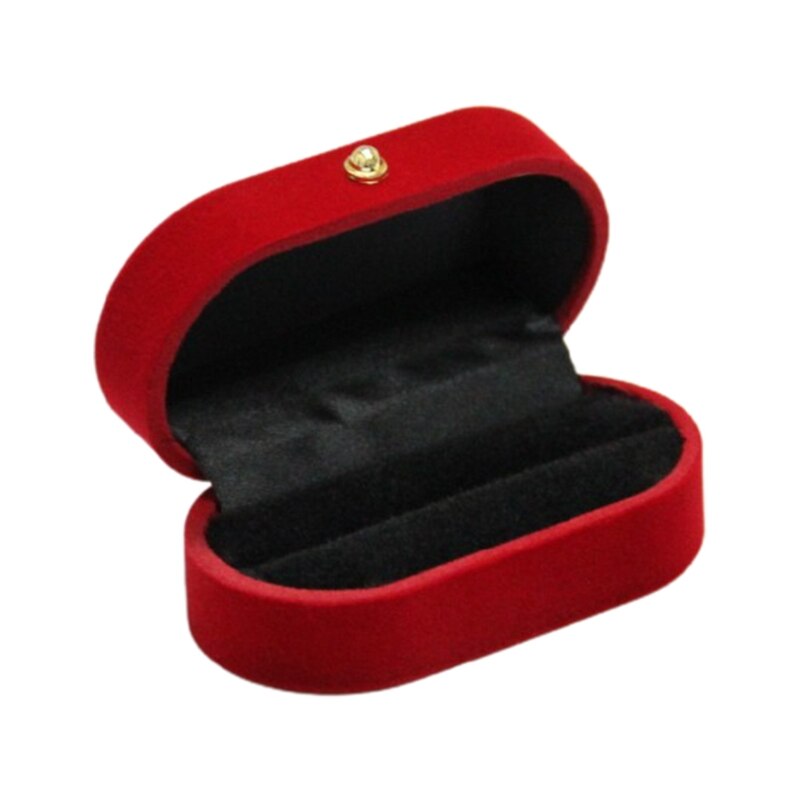 Caja de anillos doble portátil para mujer, expositor de joyas, soporte de , organizador de anillos de compromiso de boda, 1 ud.: A-Red