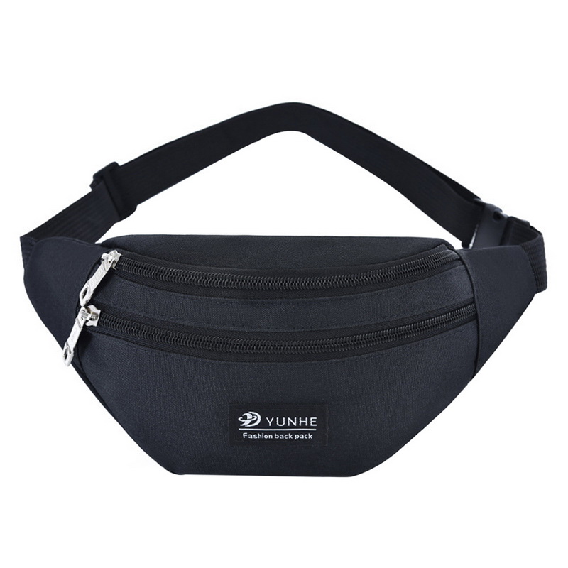 Unisexe hommes femmes taille sac Sports de plein air ceinture sac à bandoulière sac à bandoulière en bandoulière fanny pack multifonction sac taille pack: Black