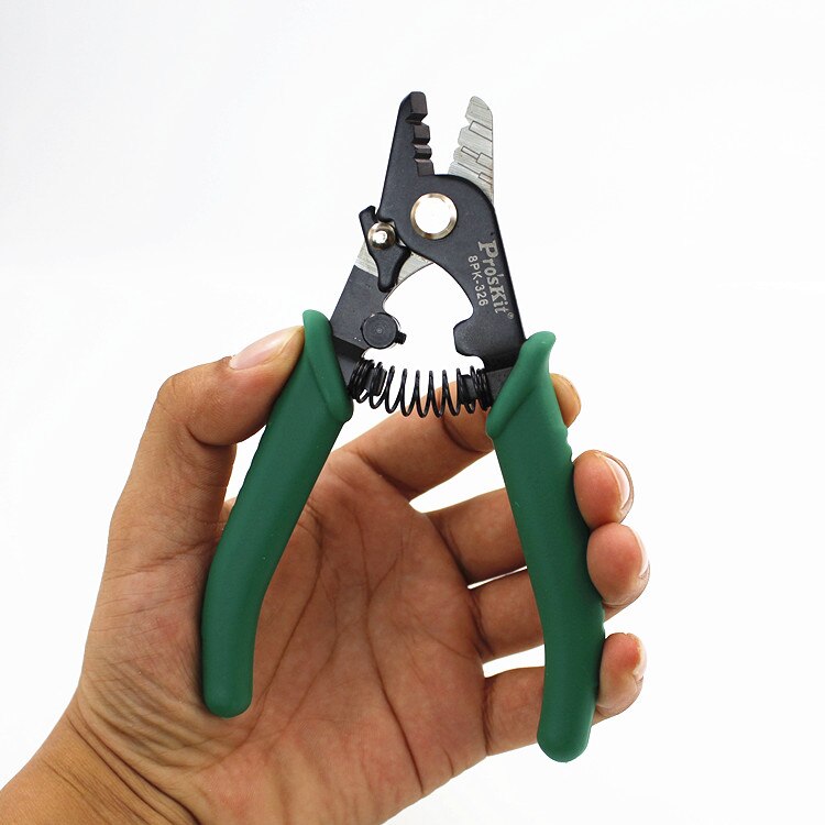 Proskit 8PK-326 clamp Fiber stripping pliers 8PK-326 Tri-Hole Fiber Optic Stripper 8PK-326 FTTH FIber Wire stripper 1pcs