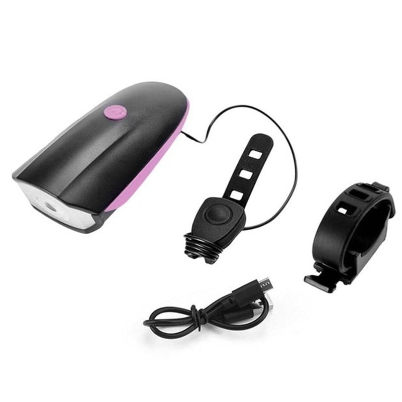 Vélo USB charge lampe de poche vélo klaxon lumière phare trois Flash modèles 1200 MAh vélo corne IP44 lumière LED waterproof