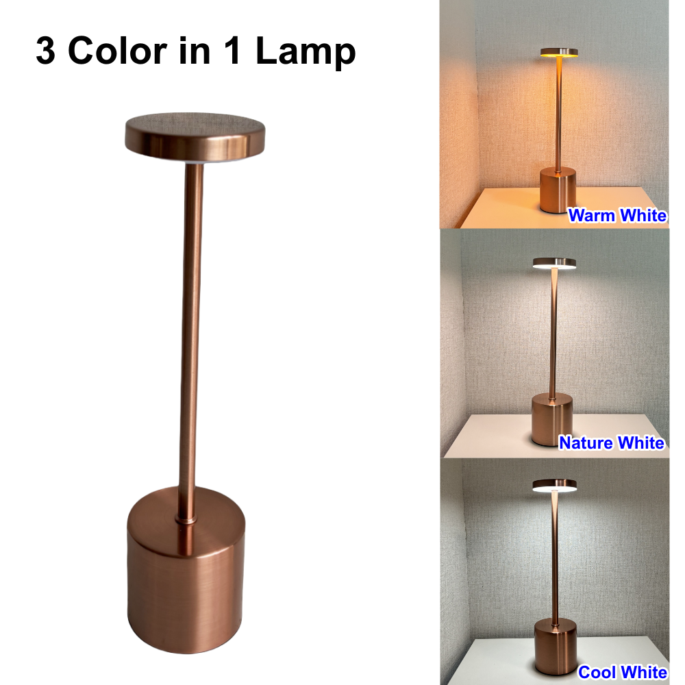3-kleuren LED-tafellamp Aanraaksensor Oplaadbaar Desktop Nachtlampje Sfeerlamp voor boekwinkel Schilderkamer Studeerkamer: Bordeaux