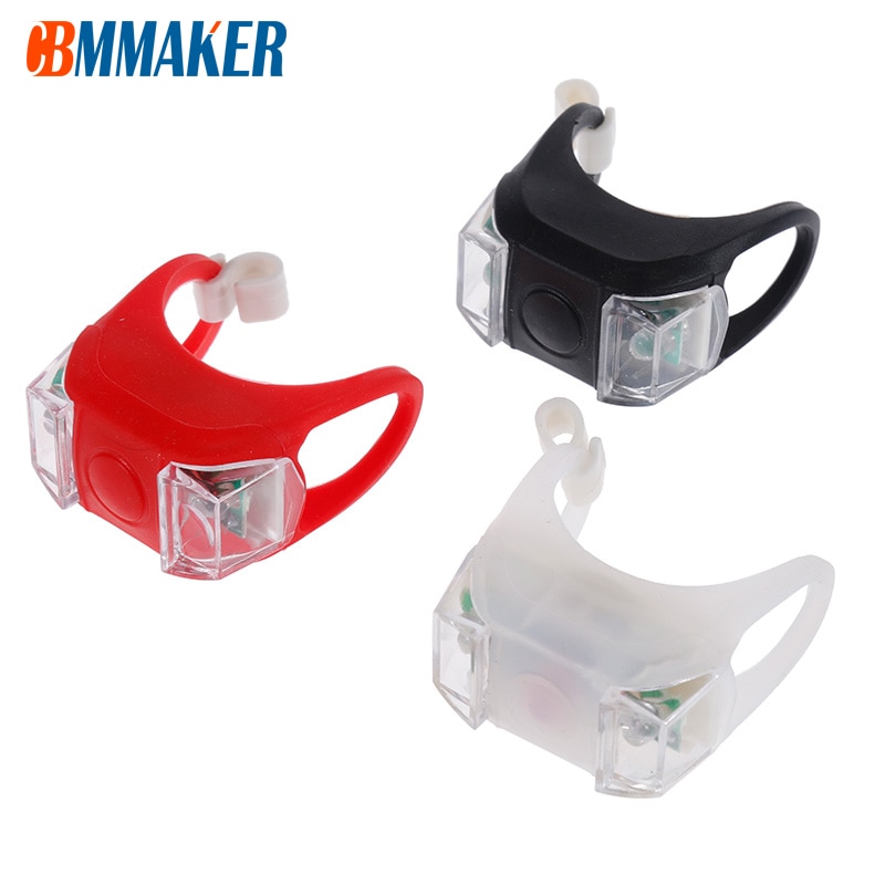 Fiets Front Light Flash 3 Modes Siliconen Led Head Voor Achter Wiel Fiets Licht Waterdicht Fietsen Verlichting Met Batterij