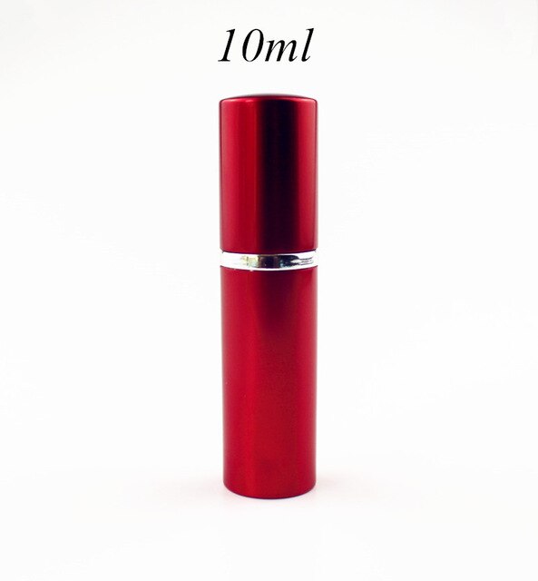 5ml 10ml parfum glazen fles reis aluminium spray verstuiver lege metalen parfum verstuiver draagbare: Rood -10ml