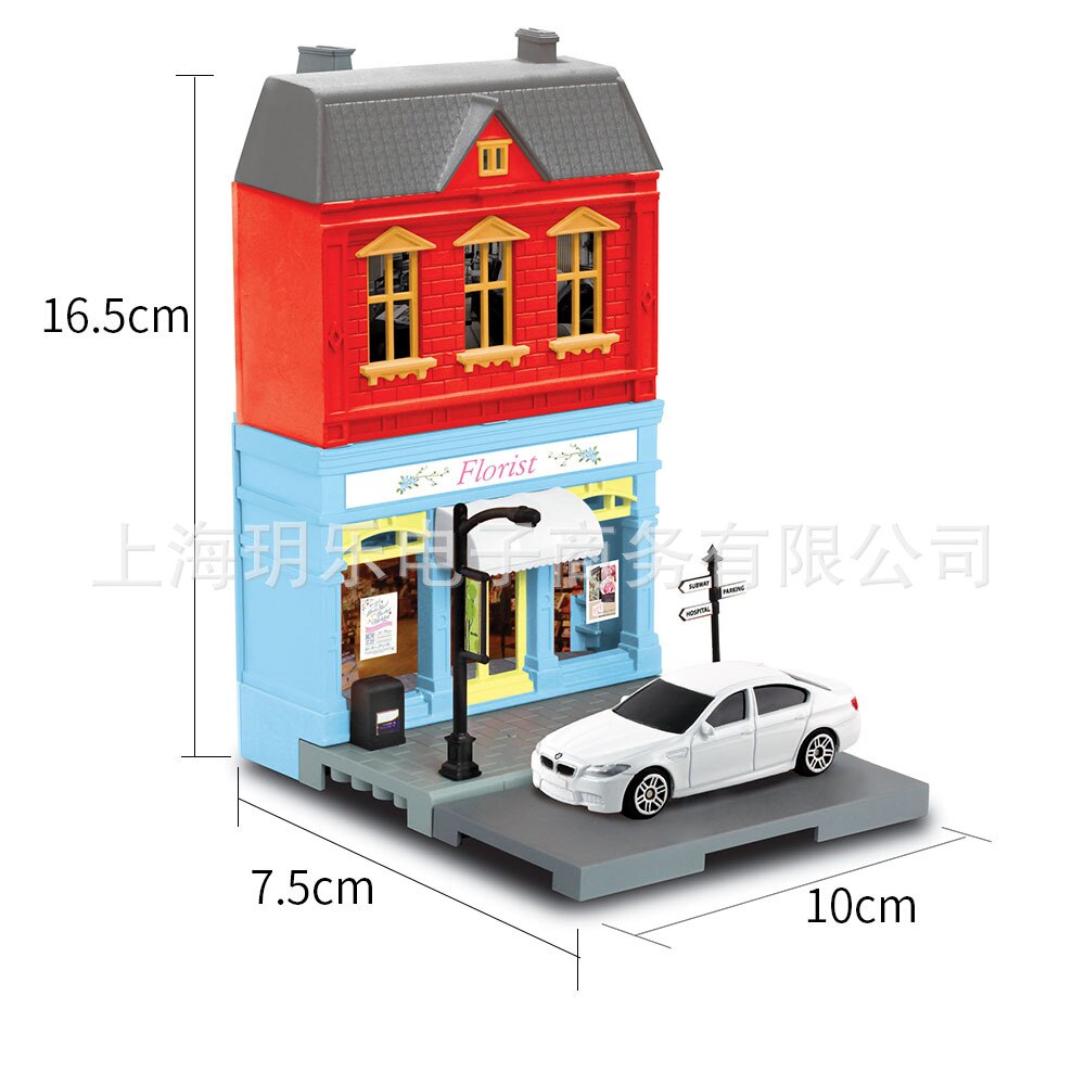 Yufeng City Europe Cabin Handmade DIY Assembled City Scene Architecture House Alloy Car Model Toy