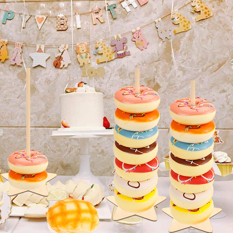 Présentoir à donuts en bois, porte-donuts, support à Dessert pour mariage, anniversaire, fournitures de fête, décoration de fête prénatale