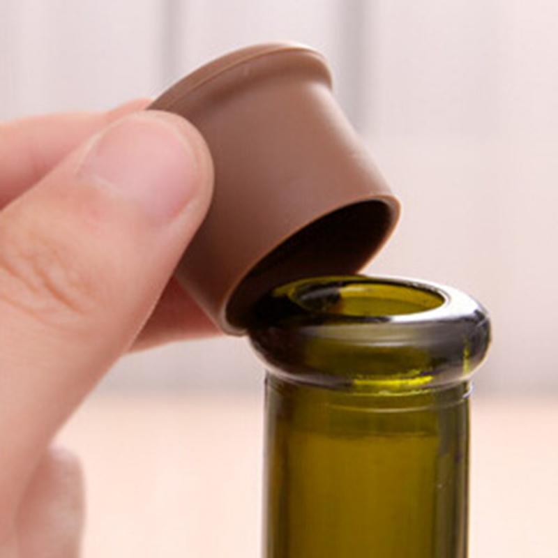 Siliconen Rode Wijn Stoppers Food Grade Bier Drank Fles Caps Sealers Lek Gratis Fris Houden Plug Voor Keuken Gadget Bar tool