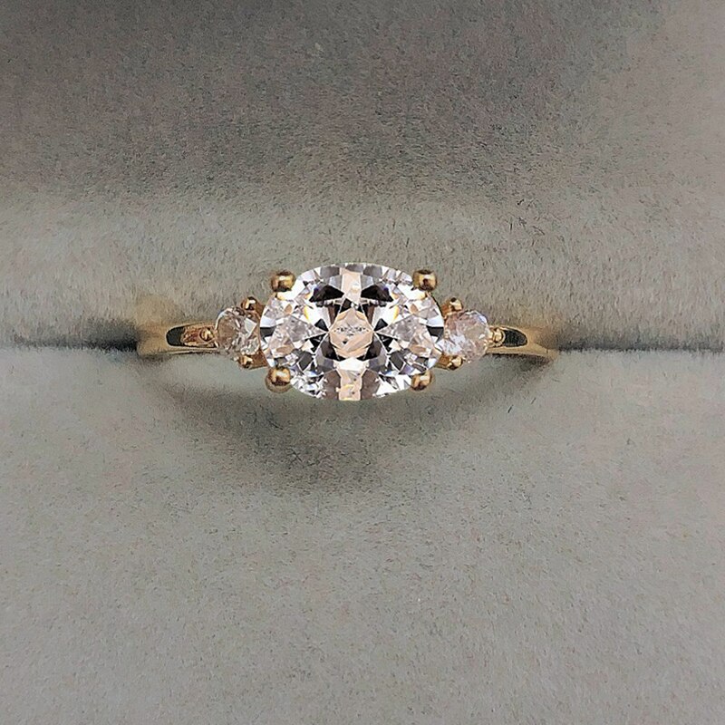 Bruiloft Engagement Ringen Voor Vrouwen Sieraden Voor Vrouwelijke Goud Kleur Ring Met Steen Vrouwen Ring Dating Sieraden R883: 7 / green