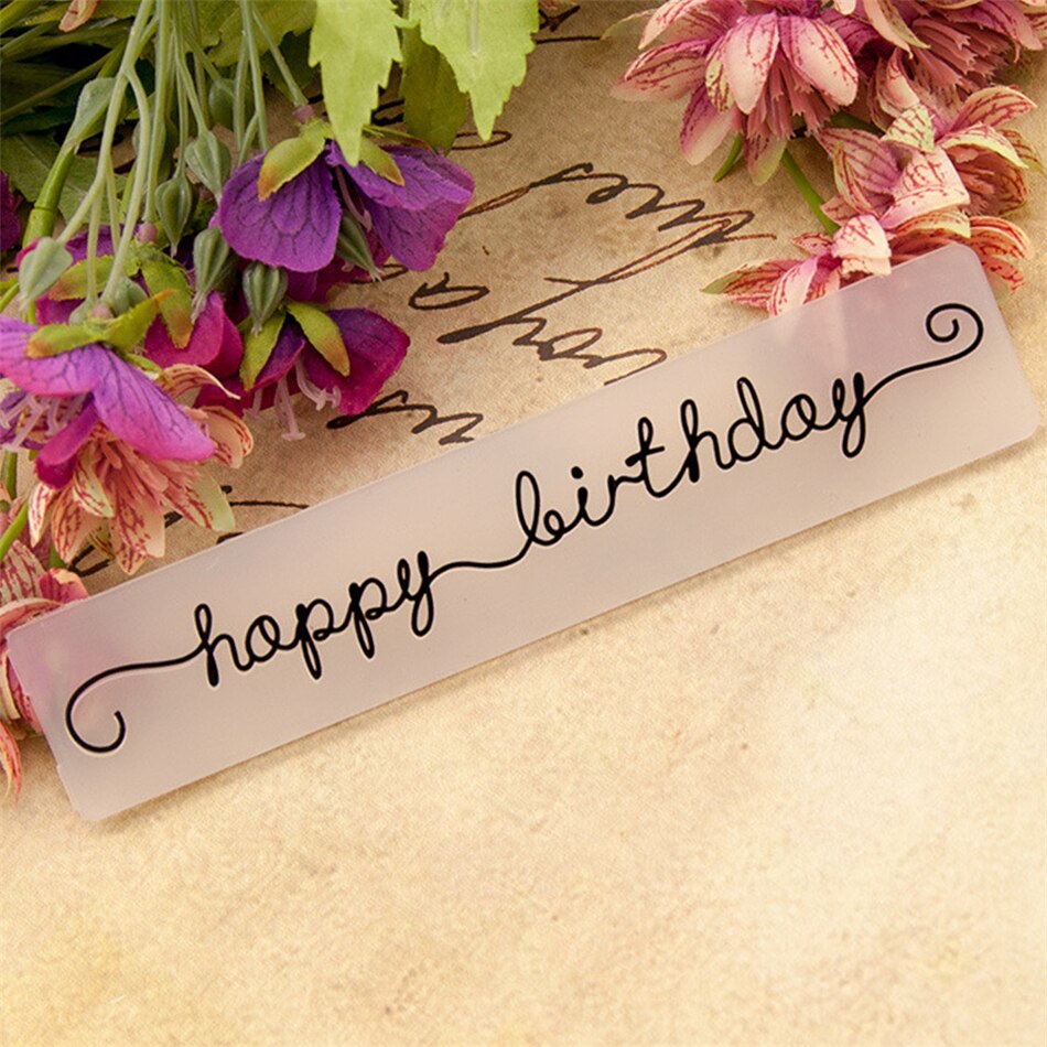 Eastshape Gelukkige Verjaardag Patroon Plastic Embossing Map Voor Scrapbook Diy Album Card Tool Plastic Template Mappen