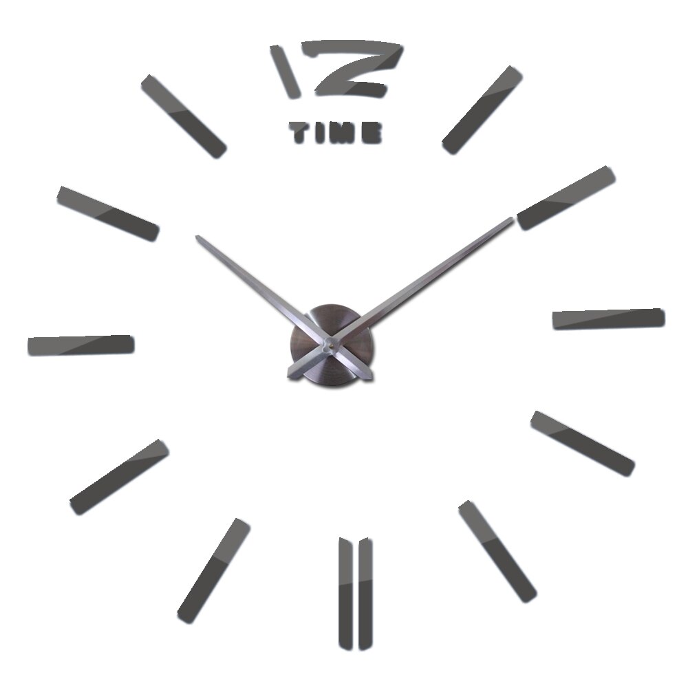 Ur ure horloge ur akryl spejl wallstickers ægte kvarts stue moderne 3d diy klokke: Mørkegrå / 47 tommer