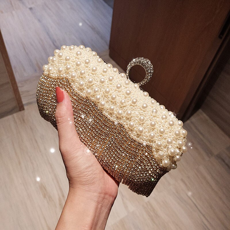 Selger fin kvinne kveldsveske kvinner diamant rhinestone clutch crystal day clutch lommebok bryllupsveske fest bankett