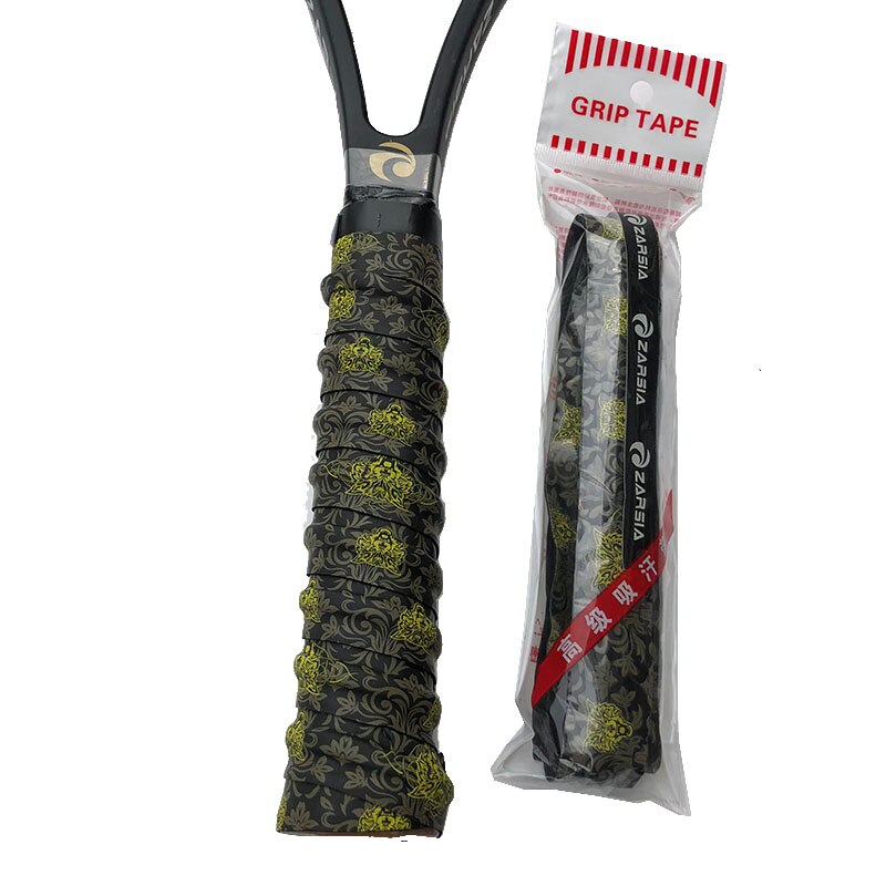 2 stuks retail zarsia antislip bedrukking eva-keel badminton overgrips tennis racket overgrips vishengel grips: Zwart