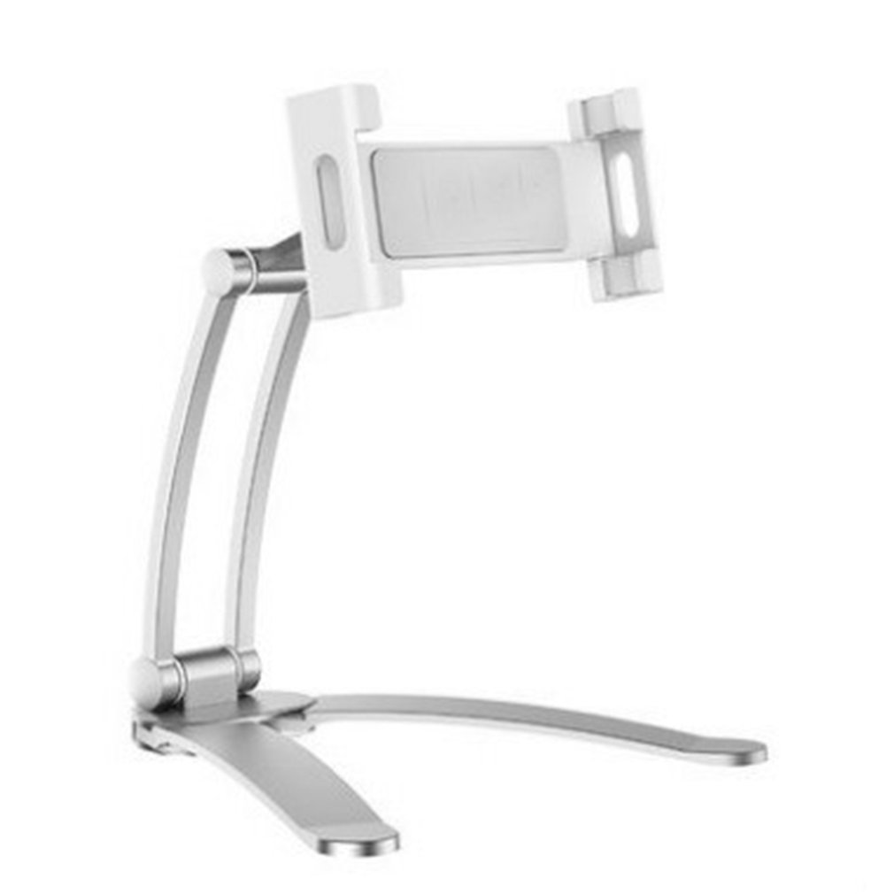 360 Rotating Flexible Holder tablet wall mount Bracket 2 in 1 Lazy Pull-Up Desktop/Bed Phone Tablet Stand Adjustable for Kitchen: 6-15inch White