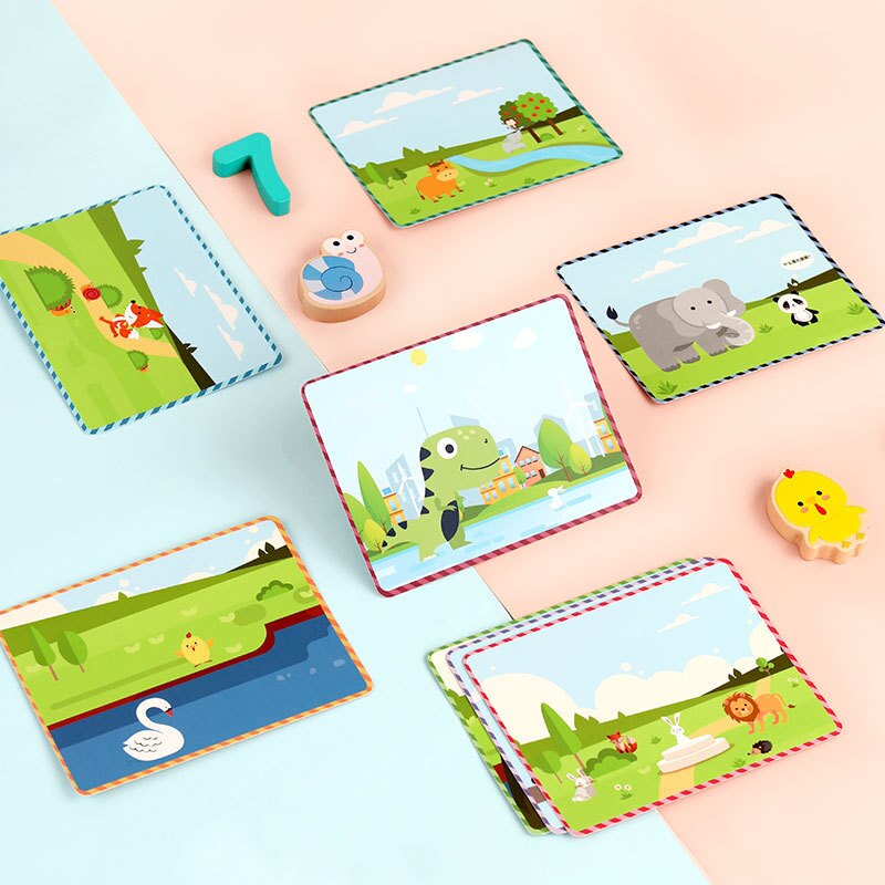 Children Educational Wooden Puzzle Four In One Card Animal Logarithm Board Number Addition And Subtraction Puzzle Intelligence