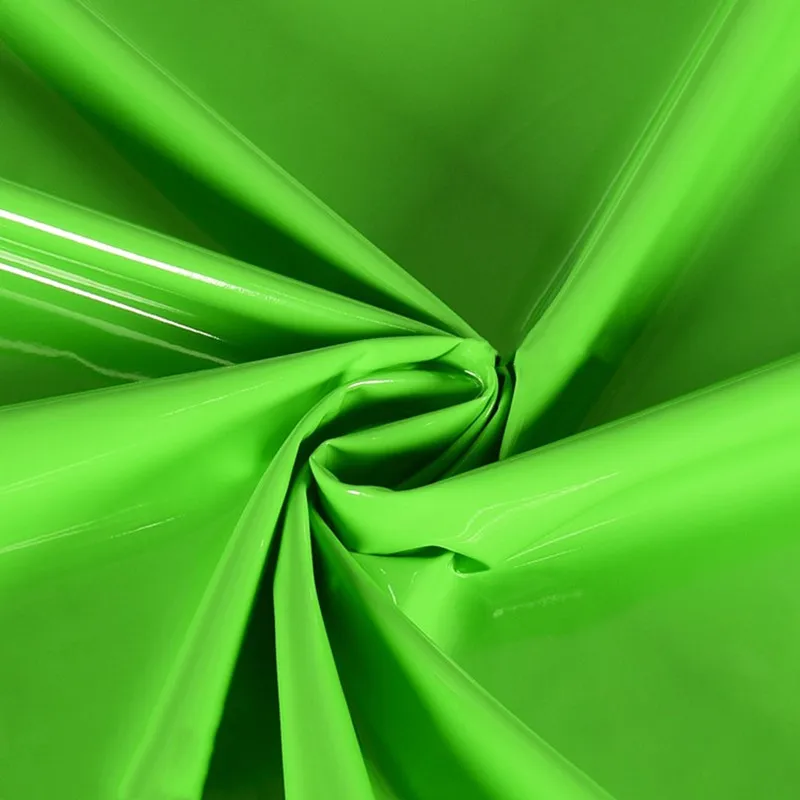 Shiny Glossy Soft Vinyl Patent Leather Fabric Elastic PVC Fabric Material for Dress Upholstery 140CM Wide Sold By Meter: XXL / light green