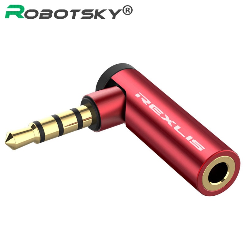 Adattatore Audio da 90 gradi 3.5mm cavo adattatore convertitore CTIA OMTP per cuffie placcato in oro per altoparlanti per amplificatore per Notebook auricolari