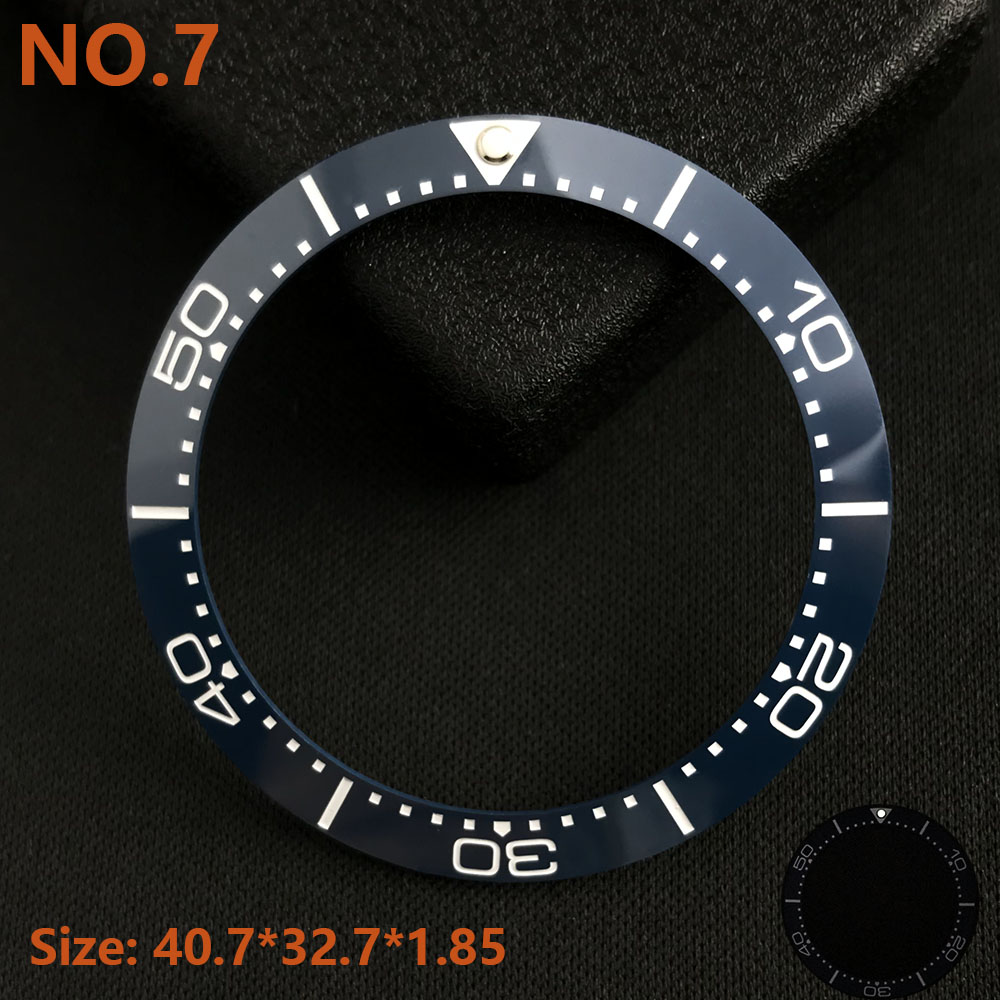 39.3*31.7 or 40.7*32.7mm Sloping Luminous Ceramic Bezel Insert Replacement of watch accessories Ceramic Bezel Insert: Silver