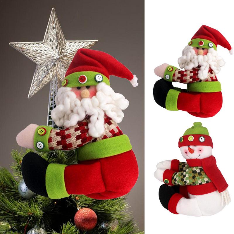 Weihnachtsbaumspitze Weihnachtsmann Baumspitze Weihnachten Schneemann Baumspitze Baumspitze Ornament Hugger für Partydekorationen