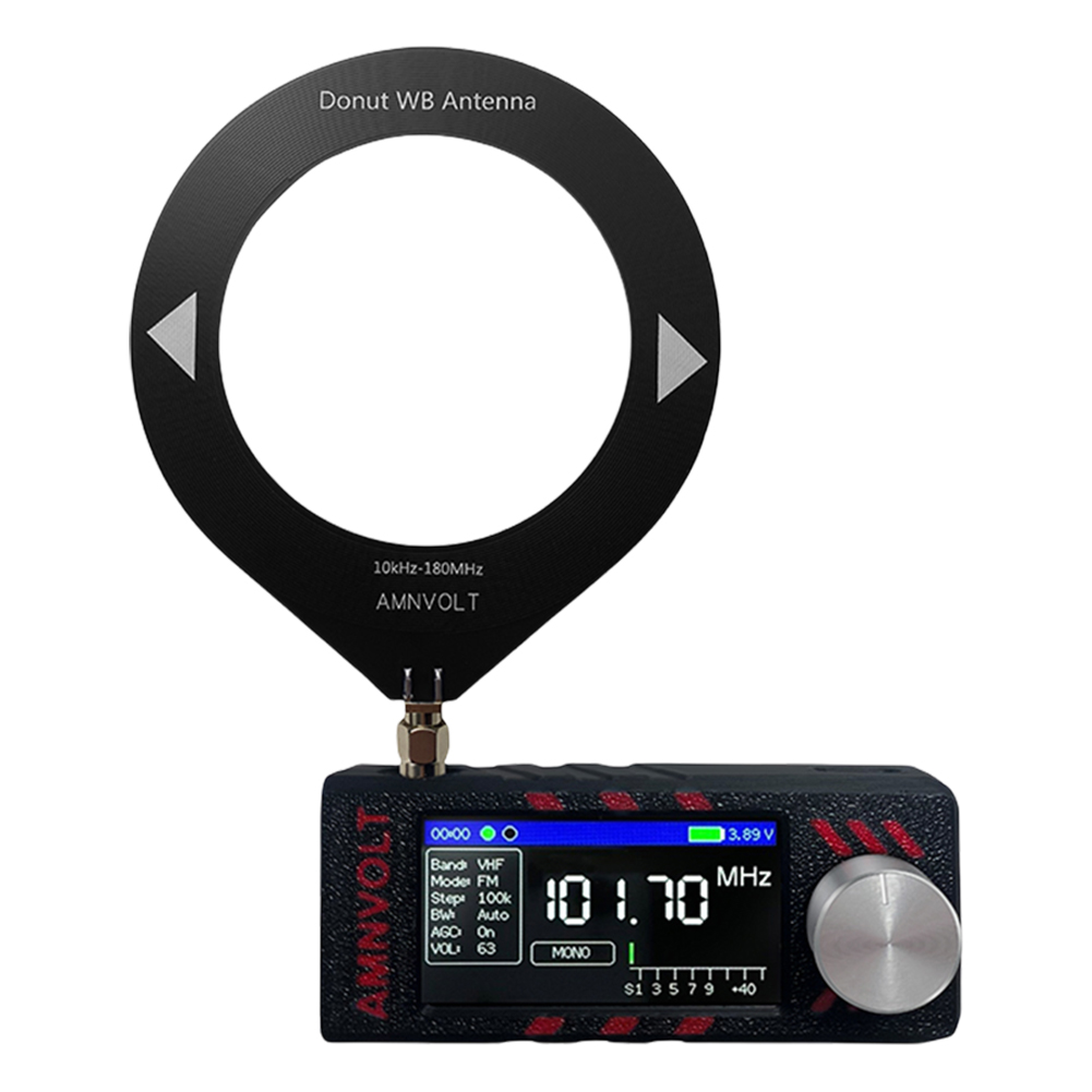 ATS MINI PRO Mini Pocket Radio SI4732 0.5-108mhz HF SW MW VHF All Band Radio LSB USB AM FM 1.9in Screen Donut＋Telescopic Antenn: Blue