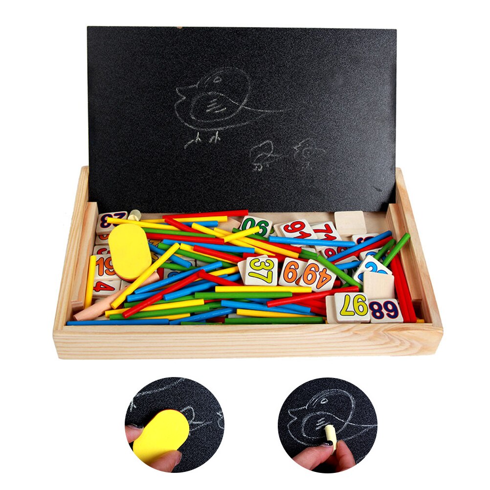 Kids Puzzles Wooden Maths Teaching Box Set Children Number Counting Math Toy Mathematics Sticker For Education Learning Toy