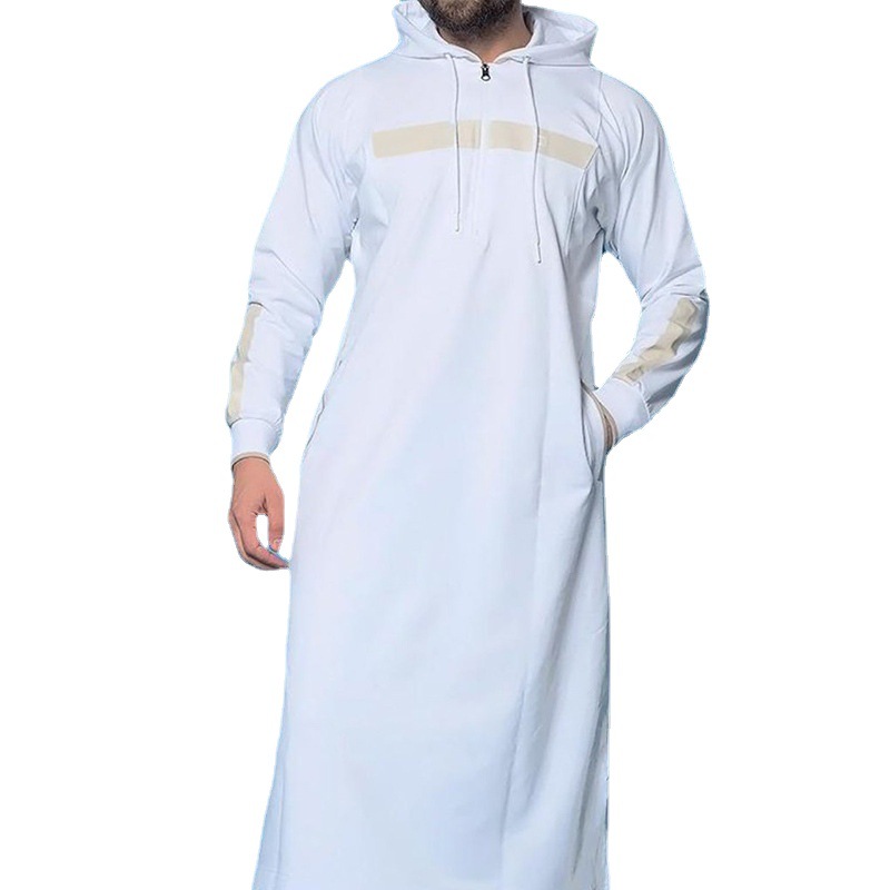 Moslim Mannen Jubba Thobe Arabische Islamitische Kleding Saudi Arabië Gewaad Abaya Dubai Losse Blouse Turki Kaftan Sweatshirt Abayas S-5XL