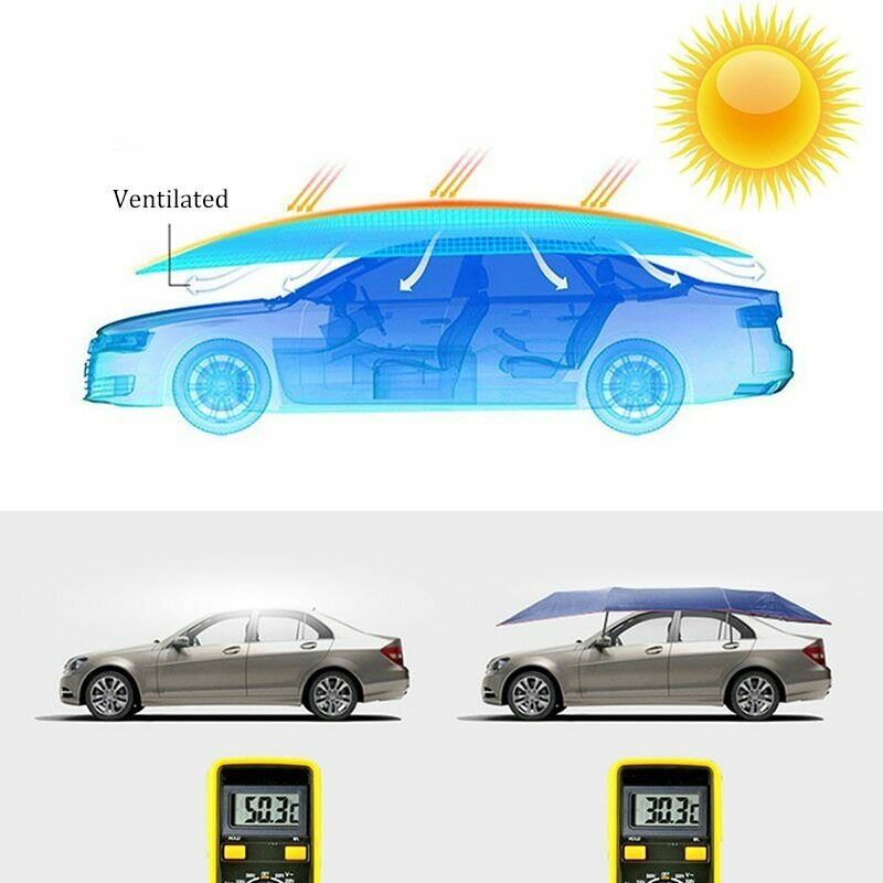 Cubierta para coche de 4x2,1 m, paraguas para coche, botones a prueba de viento, sombrilla de tela Oxford, cubiertas para coche, productos para automóviles, accesorios para coche