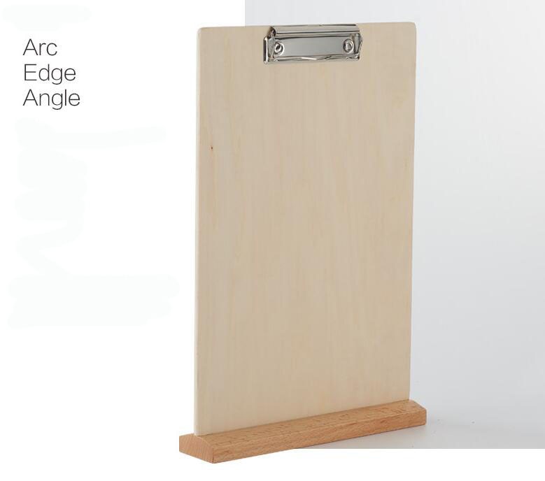 A4/ A5 Wooden Paper Clip Plate Stand Restaurant Menu Display Table Desk Top Sign Price List Paper Sheet Poster Snap Photo Clip