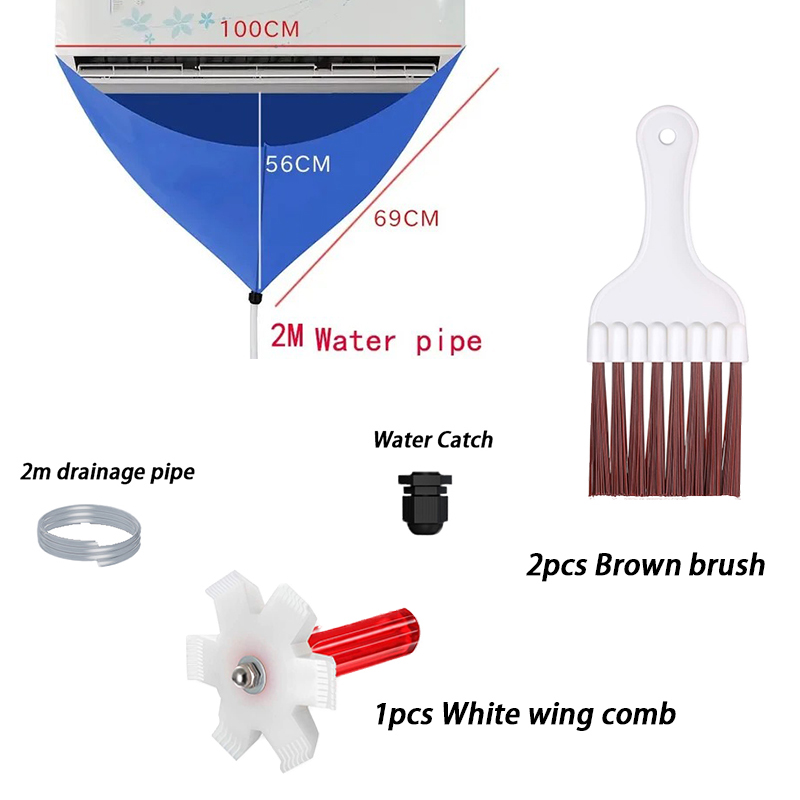 Kit de cubierta de limpieza de aire acondicionado, bolsa de limpieza a prueba de agua y suciedad para herramientas de limpieza de aire acondicionado montadas en la pared del hogar: YELLOW