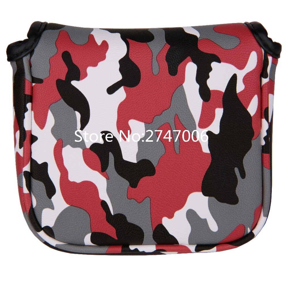1pc Rood/Groen Camouflage Patroon Golf Vierkante Mallet Putter Cover Headcover met Magnetische Sluiting