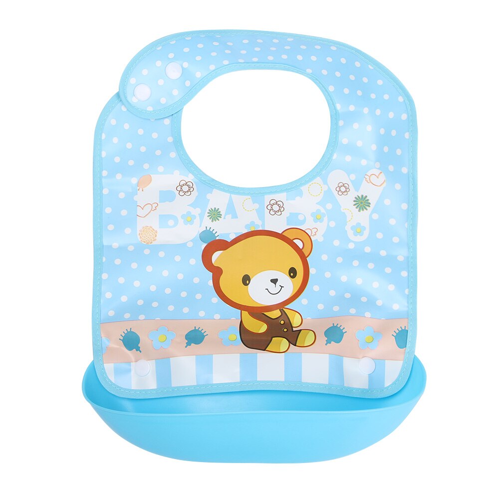 Cute Cartoons Bibs for Baby Children Waterproof EVA Removable Washable Bib Feeding Apron Saliva Bib Towel Accessories