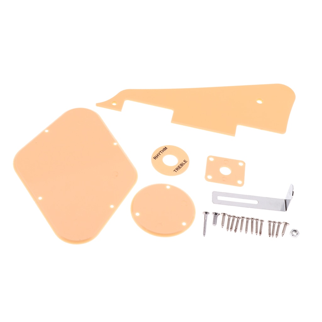 Beige Gitaar Scratch Plaat Guard Cavity Switch Covers Selector Plaat Beugel Schroeven Set Voor Les Paul Gitaar Onderdelen