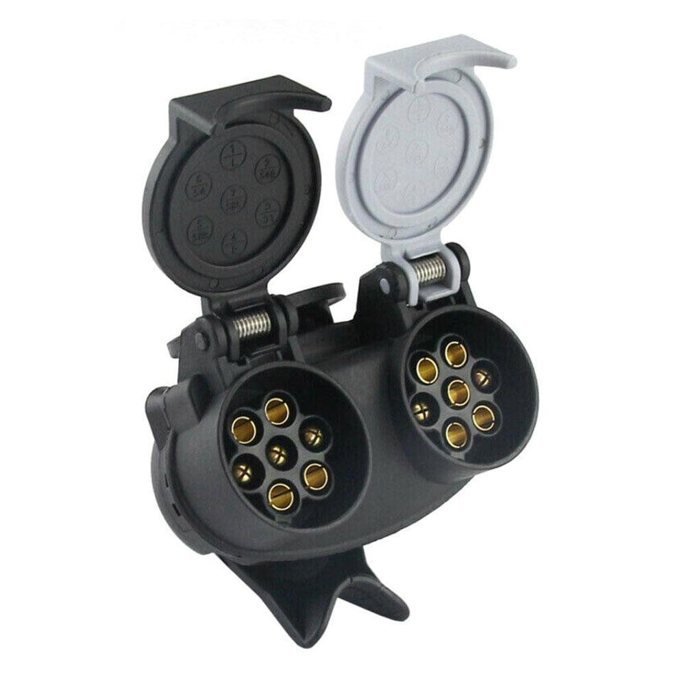 13Pin To 7Pin Trailer Caravan Light Board Extension Towing Plug Socket Adaptor 13 Pin Plug To Twin 7 Pin N