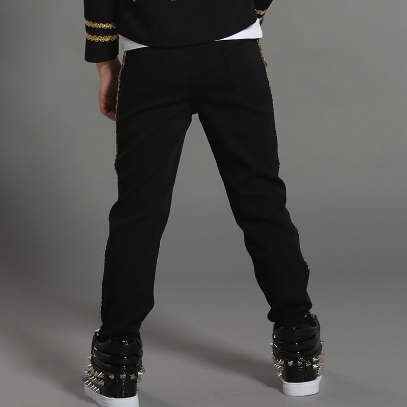 Hip hop dans kostymer svarta byxor pojkar hiphop kläder barn byxor barn modern jazz scen dans performance wear  dn2972