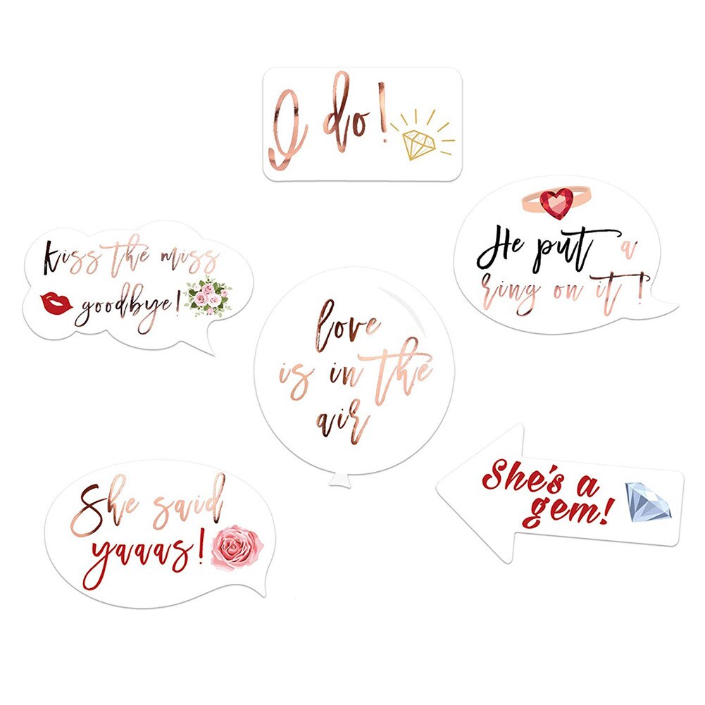 23Pcs Hen Party Photo Booth Props Team Bride Selfie Props Rose Gold Wedding Bridal Shower Hen Night Do Party Game Accessories