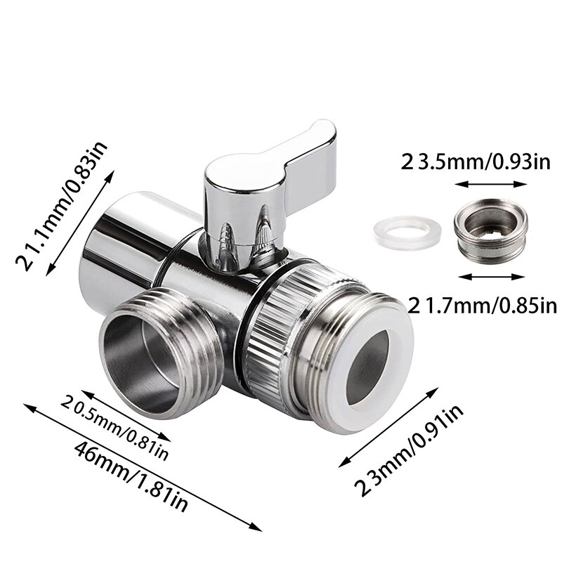 1pc Switch Faucet Adapter Sink Valve Diverter Faucet Splitter for Kitchen Bathroom Water Tap Replacement Part Accessories