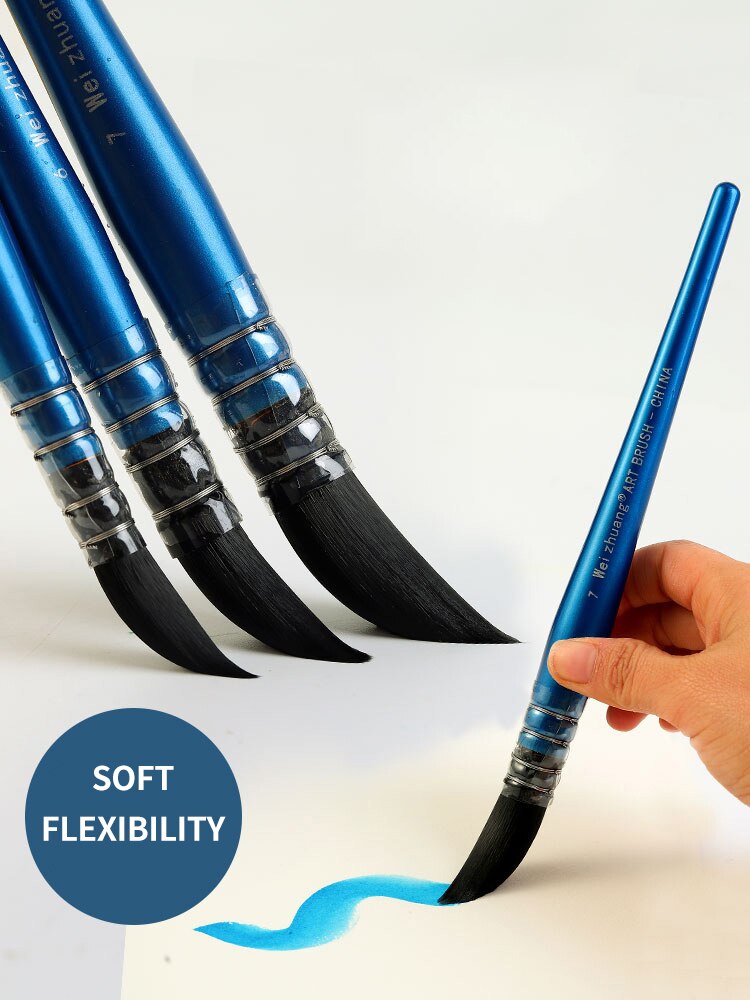 1 pieza de pincel acuarela pincel de madera para pintar a mano, pinceles para pintar la ardilla y el pelo de Nylon agua arte de Color dibujo de Gouache plumas