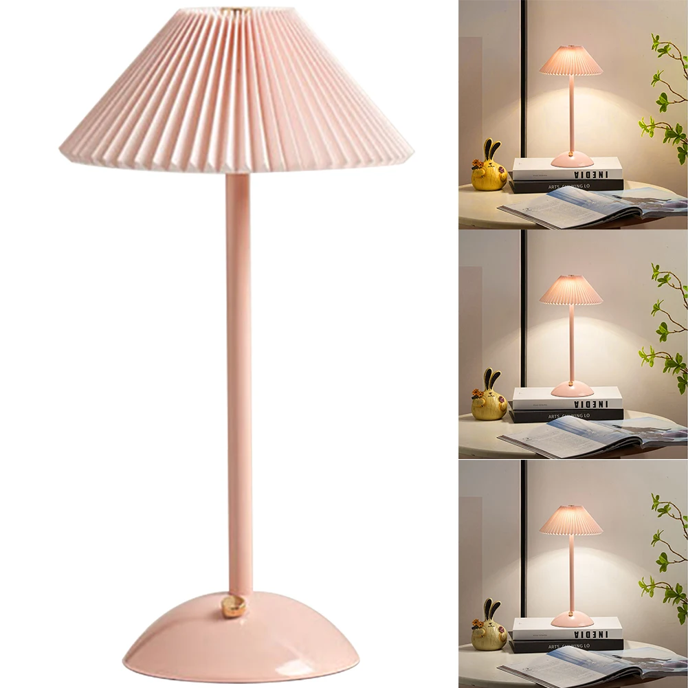 Nordische plissierte Tisch lampe mit Holz sockel Kunst Atmosphäbetreffend Lampe USB Aufladung modernen Stil für Schlafzimmer Wohnzimmer Dekor: RGB