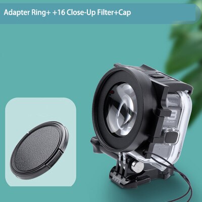 Filtro de buceo 58mm anillo para Gopro 8 Accesorios Negros funda impermeable Original filtros de buceo submarino rojo púrpura + 16 Close Up: Set C