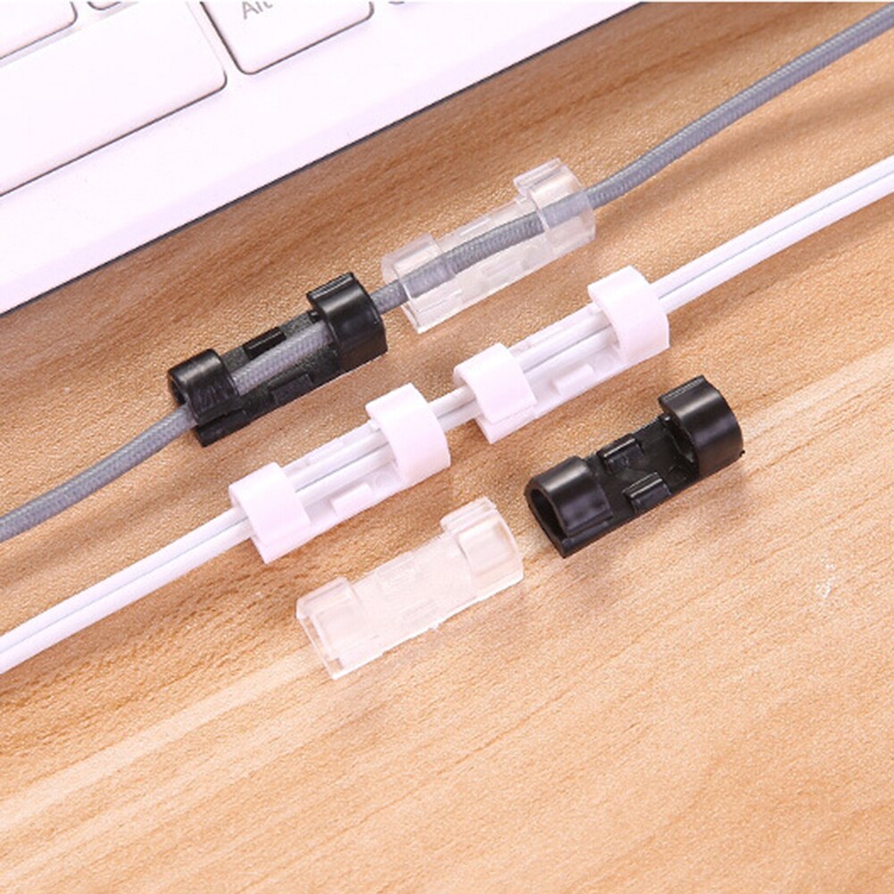 20 stk selvklebende wire spenne line feste kabel klips organisere festeholder