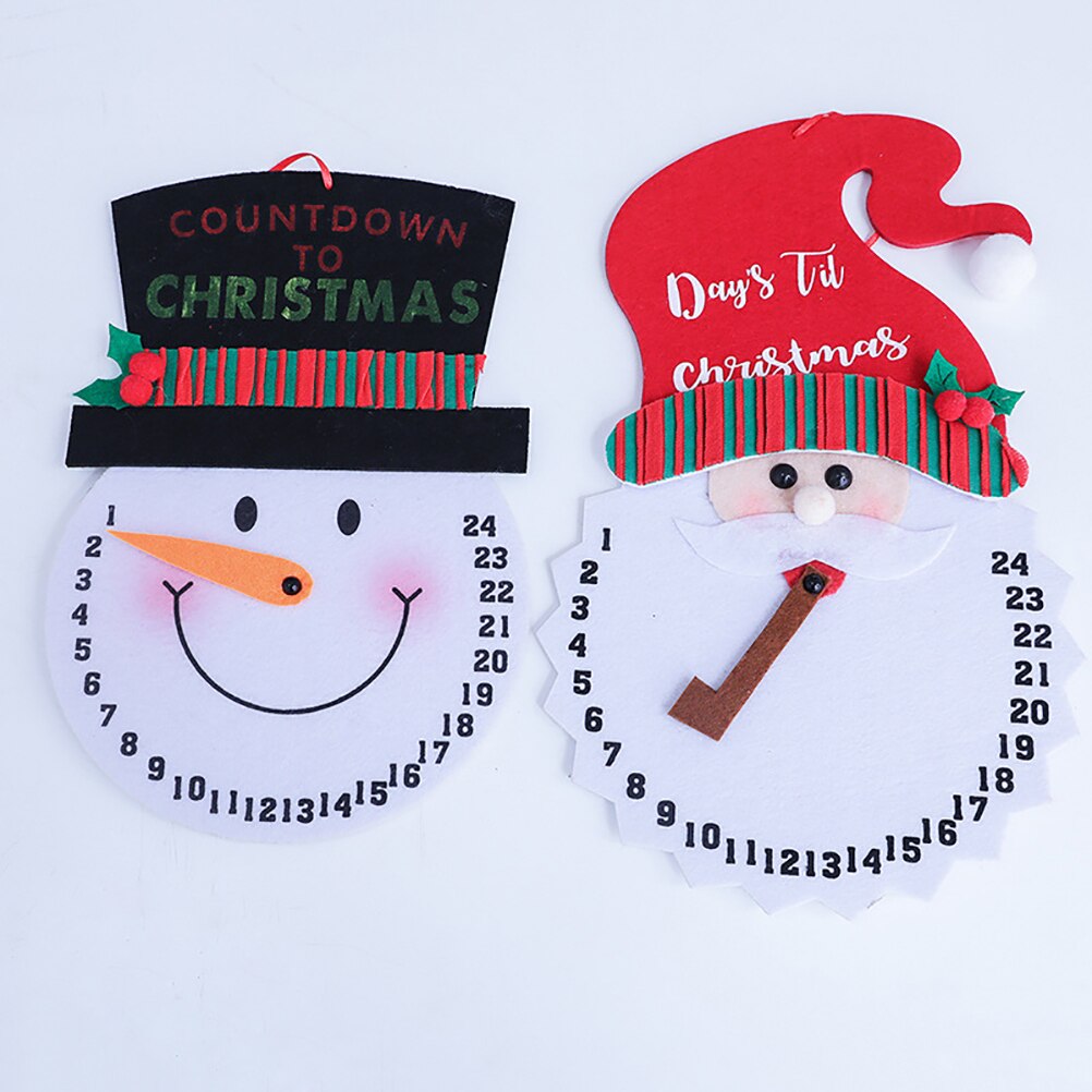 Non-Woven Santa Claus/Snowman Christmas Advent Countdown Clock Wall Calendar Home Decoration